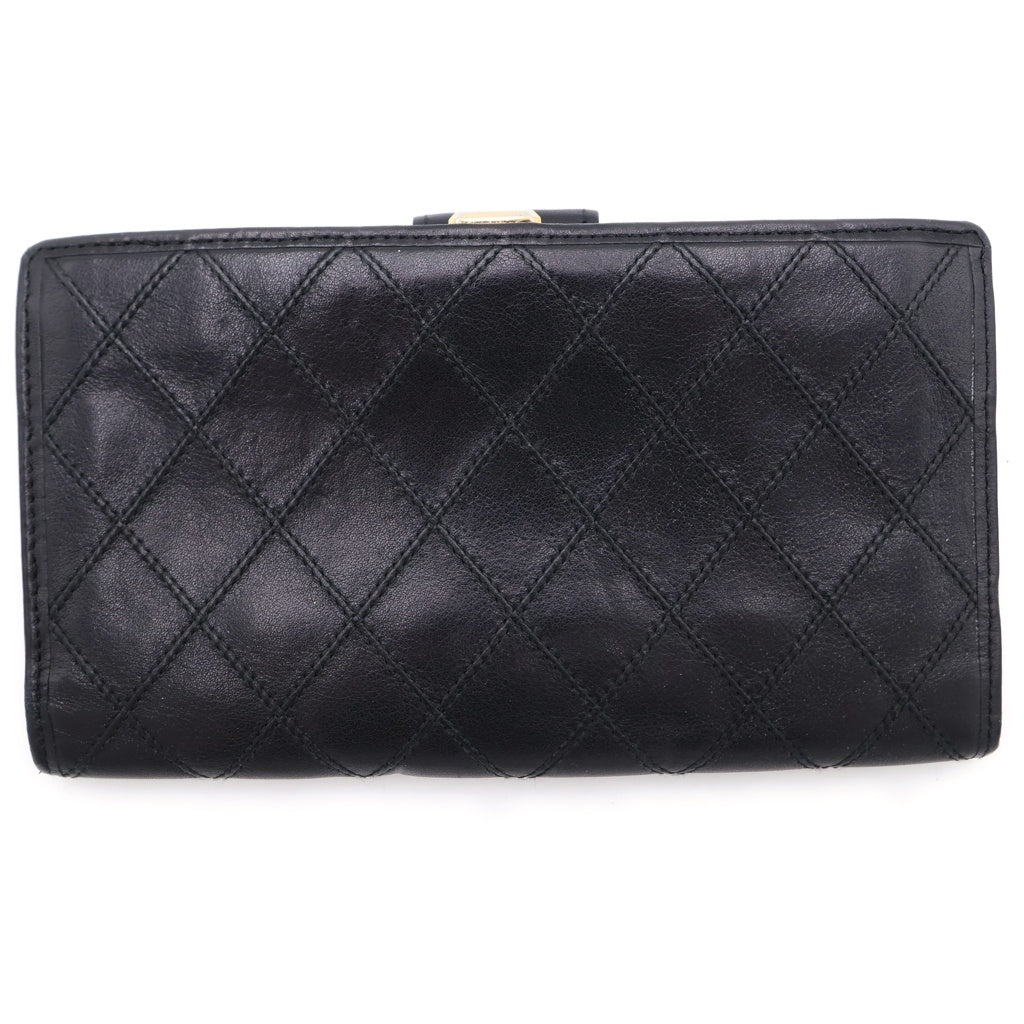 CHANEL(シャネル) ココマーク ビコローレ 長財布 ロングウォレット カードケース ブラック レザー ゴールド金具 レディース
