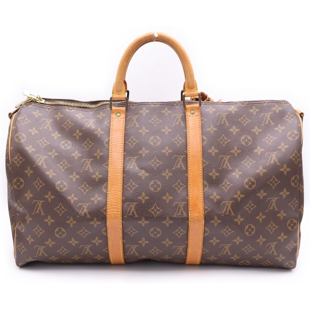 LOUIS VUITTON(ルイヴィトン) モノグラム キーポル50 バンドリエール ボストンバッグ ハンドバッグ トラベルバッグ ブラウン レザー×PVC M41426 ゴールド金具