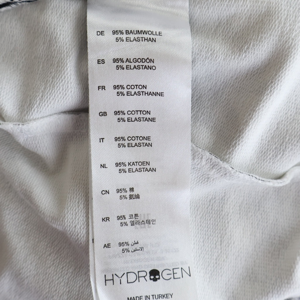 HYDROGEN(ハイドロゲン) フルジップパーカー フーディー スカルパッチ ホワイト×グレー #M