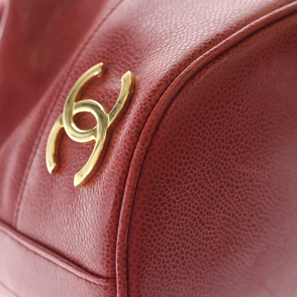 CHANEL(シャネル) チェーンショルダーバッグ トリプルココ チェーンショルダーバッグ レッド キャビアスキン 301SB179 ゴールド金具 レディース