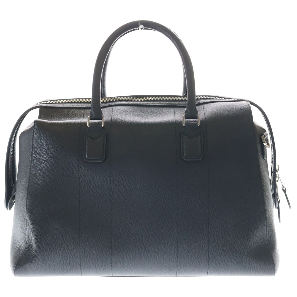BURBERRY(バーバリー) TBロゴ ボストンバッグ トラベルバッグ ハンドバッグ ショルダーバッグ 2WAY ブラック レザー シルバー金具
