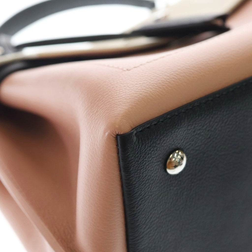 LOUIS VUITTON(ルイヴィトン) ロックミー・エヴァーMM ローズバレーブロンマイトノワール ハンドバッグ ピンク×ホワイト×ブラック レザー M52787 シルバー金具 レディース