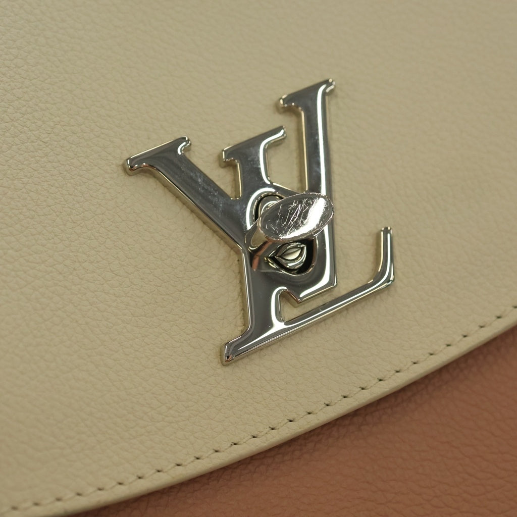 LOUIS VUITTON(ルイヴィトン) ロックミー・エヴァーMM ローズバレーブロンマイトノワール ハンドバッグ ピンク×ホワイト×ブラック レザー M52787 シルバー金具 レディース