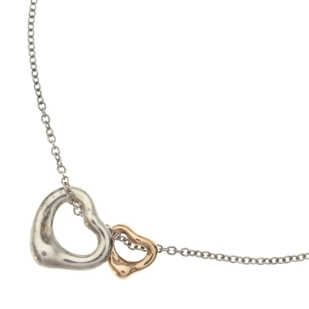 TIFFANY & Co.(ティファニー) ダブルオープンハート Ag925 K18PG ネックレス ペンダント シルバー/ピンクゴールド レディース