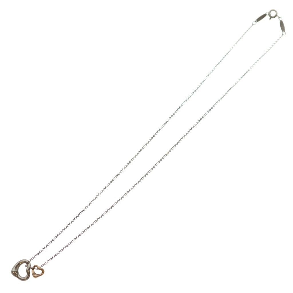 TIFFANY & Co.(ティファニー) ダブルオープンハート Ag925 K18PG ネックレス ペンダント シルバー/ピンクゴールド レディース