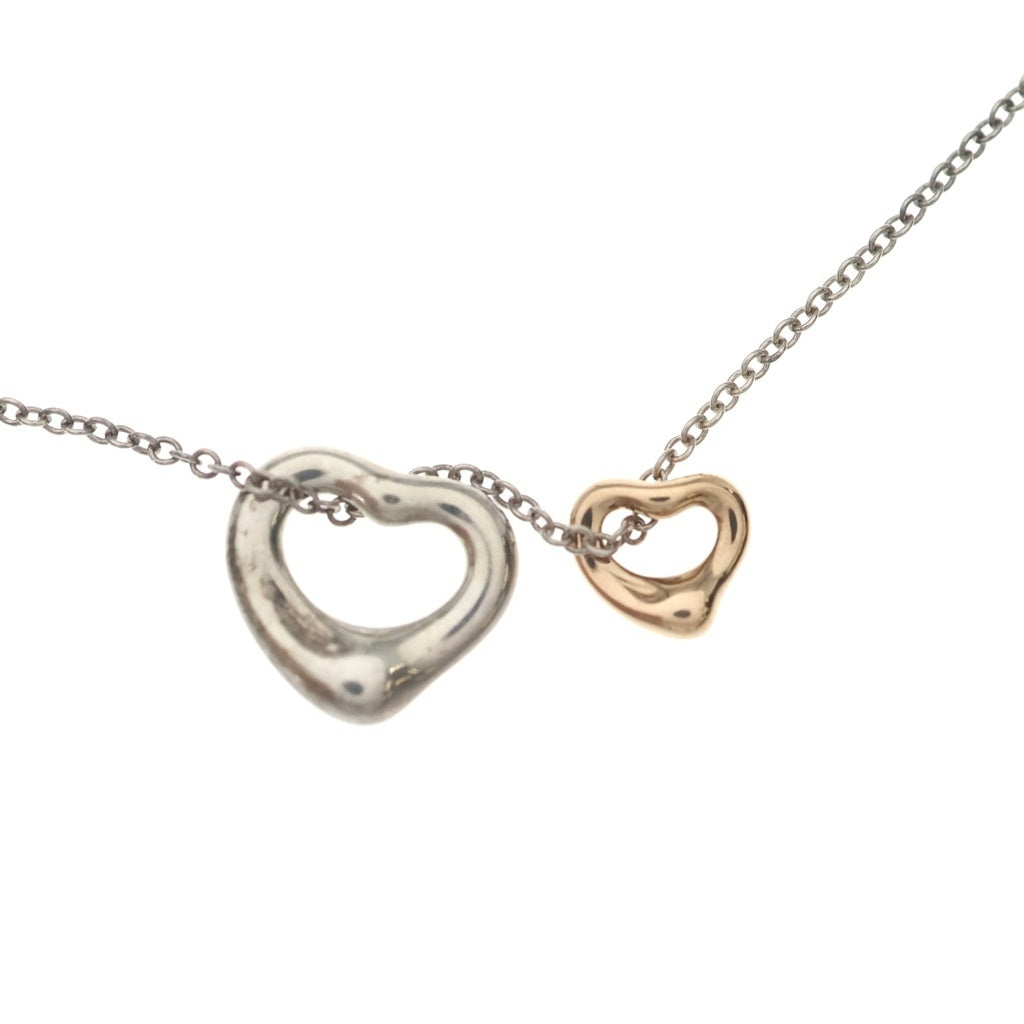 TIFFANY & Co.(ティファニー) ダブルオープンハート Ag925 K18PG ネックレス ペンダント シルバー/ピンクゴールド レディース