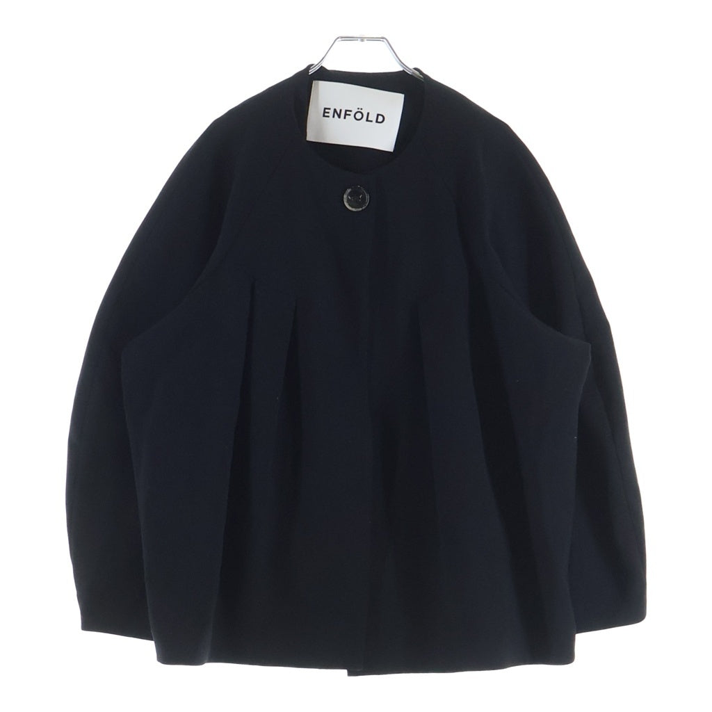 ENFOLD(エンフォルド) 24SS TUCK SOLID-JACKET ジャケット ポリエステル ブラック 300HS230-0710 レディース