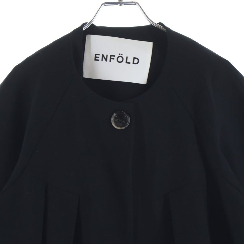 ENFOLD(エンフォルド) 24SS TUCK SOLID-JACKET ジャケット ポリエステル ブラック 300HS230-0710 レディース
