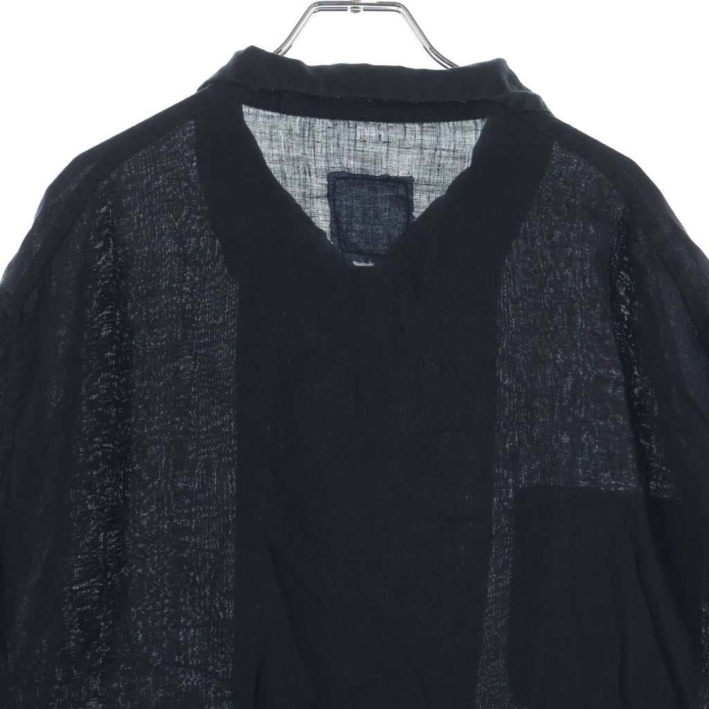 NO BRAND(ノーブランド) Chez VIDALENC(シェヴィダレンク) リネン ロングコート フランス製 ブラック レディース