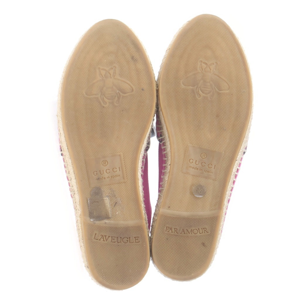 GUCCI(グッチ) ロゴ エスパドリーユ スリッポン シューズ ピンク 525882 レディース