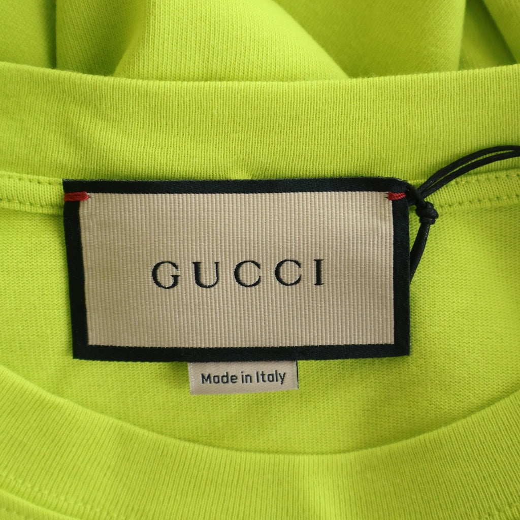 GUCCI(グッチ) フロントロゴプリント 長袖Tシャツ カットソー ロンT イエロー 581903 レディース