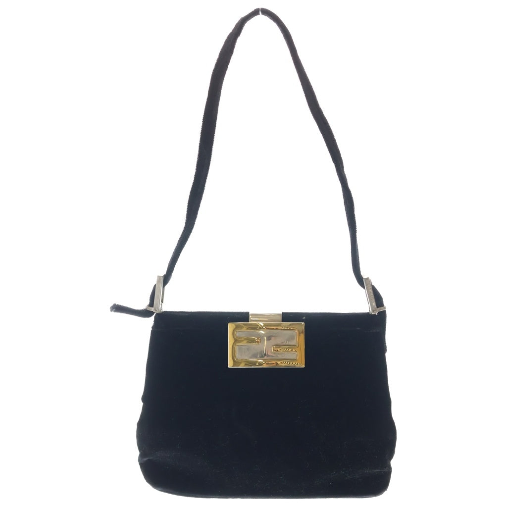 FENDI(フェンディ) ミニハンドバッグ ブラック ベロア ゴールド金具 レディース