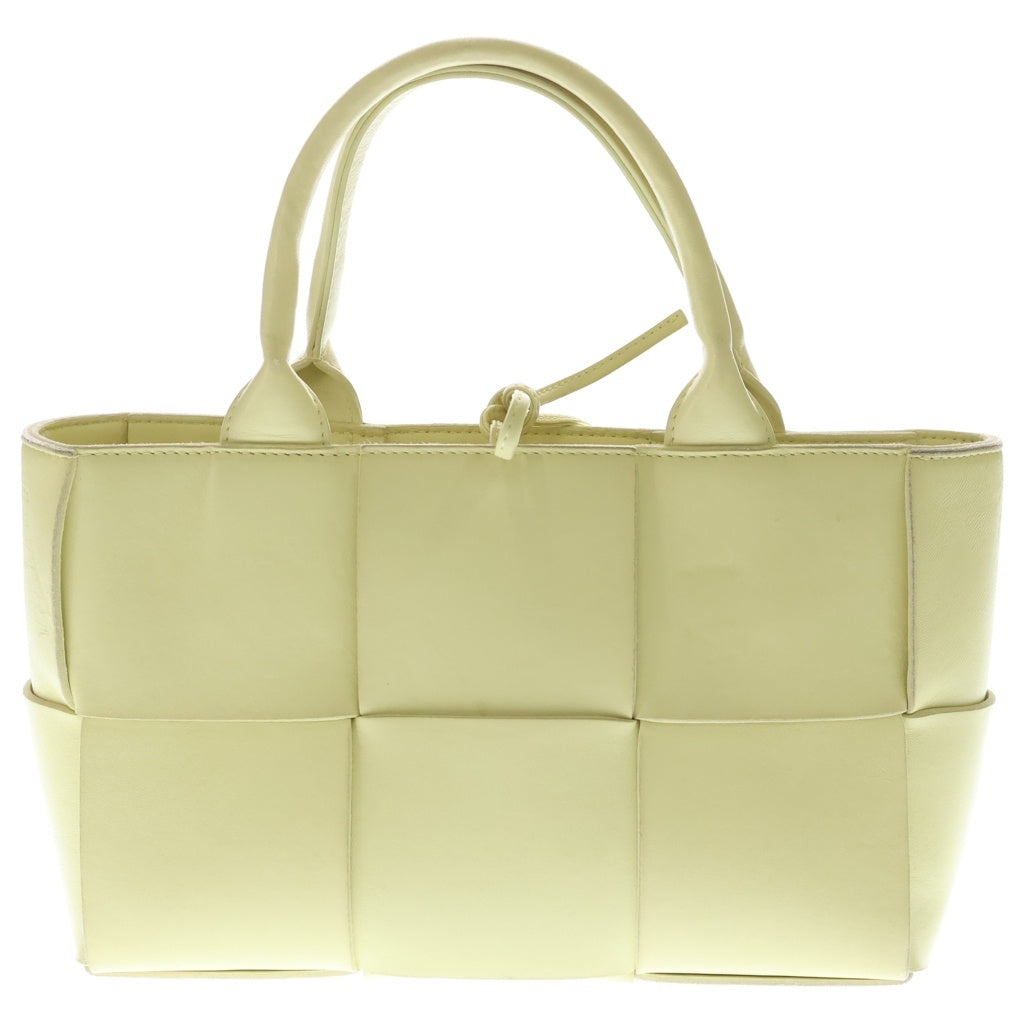 BOTTEGA VENETA(ボッテガヴェネタ) マキシイントレチャート ミニアルコ レザー 2WAY ハンド ショルダー トートバッグ ゴールド金具 イエロー レディース