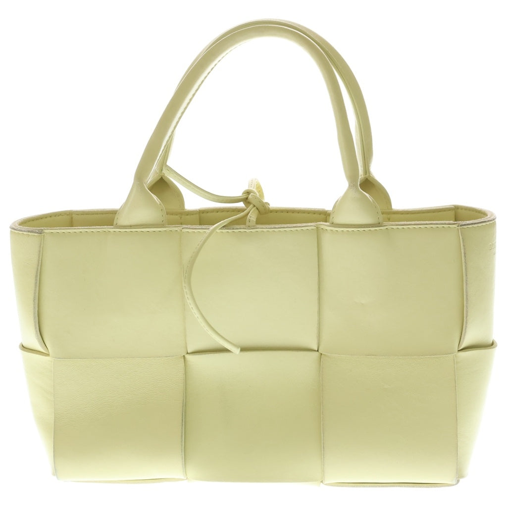 BOTTEGA VENETA(ボッテガヴェネタ) マキシイントレチャート ミニアルコ レザー 2WAY ハンド ショルダー トートバッグ ゴールド金具 イエロー レディース