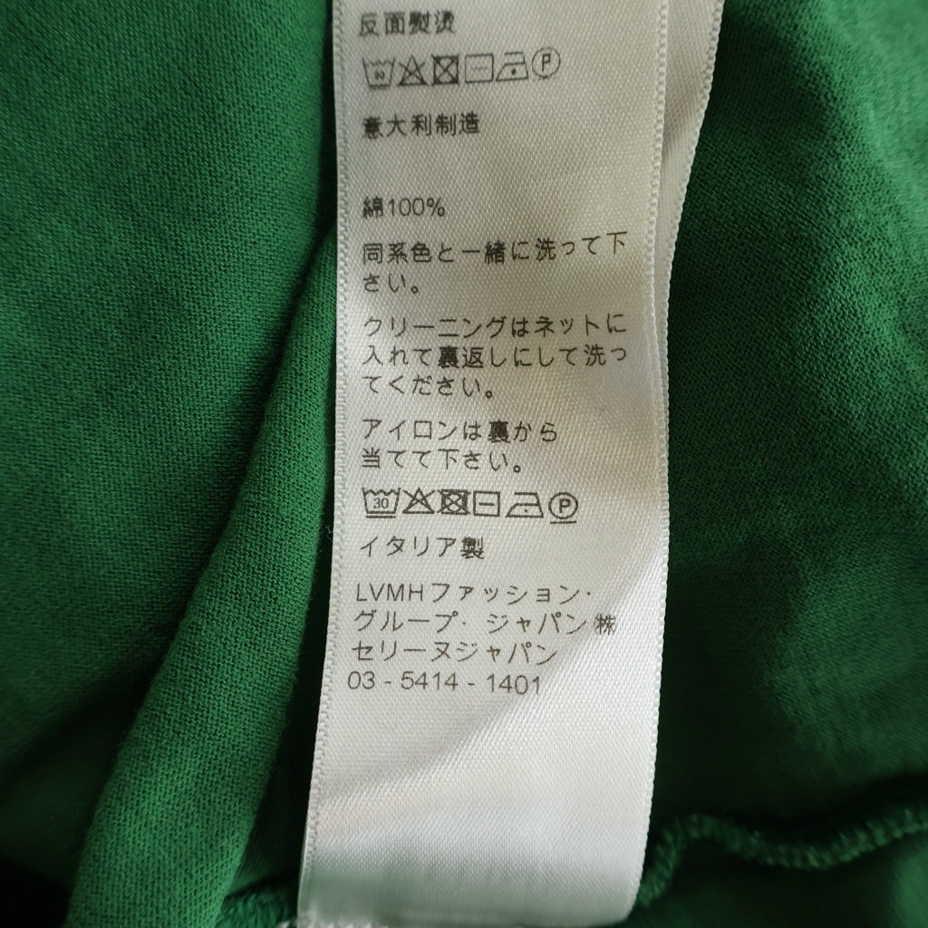 CELINE(セリーヌ) 21SS T-Shirt クロップド ロゴプリント半袖Tシャツ グリーン レディース 2X761501F