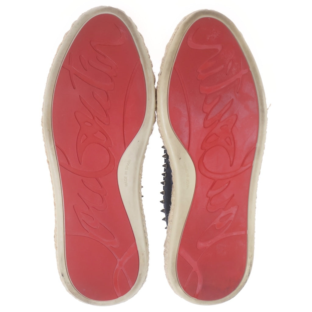 CHRISTIAN LOUBOUTIN(クリスチャンルブタン) エスパドリーユ スタッズ フラットシューズ スリッポン ネイビー レディース