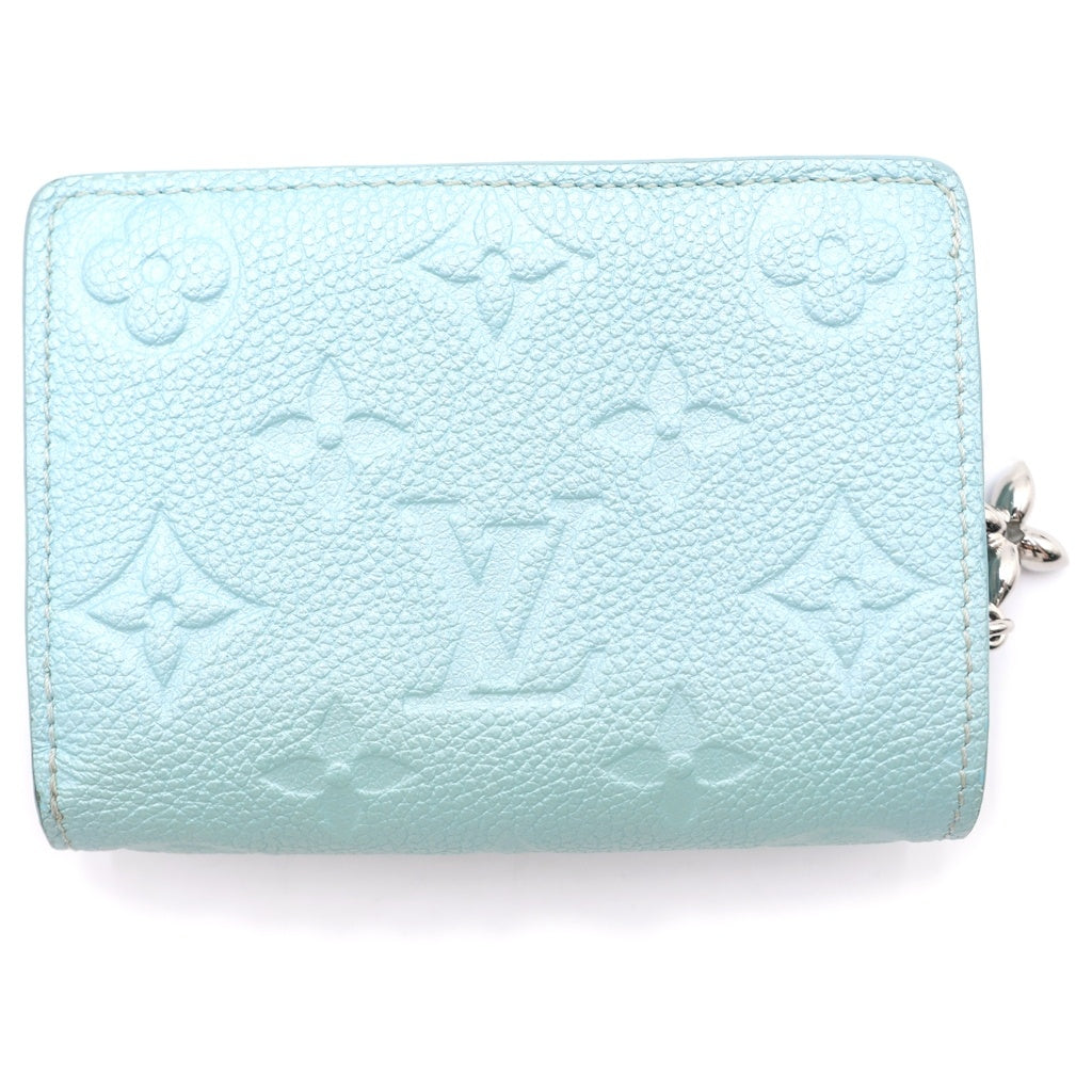 LOUIS VUITTON(ルイヴィトン) モノグラム アンプラント ポルトフォイユ クレア レザー コンパクトウォレット 二つ折り財布 ライトブルー M12188 レディース