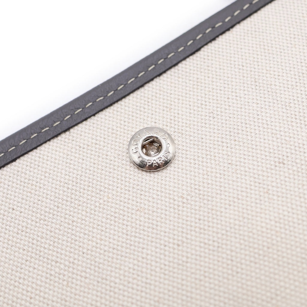 GOYARD(ゴヤール) プリュメ PVC コーティングキャンバス レザー ショルダーバッグ ポーチ ウォレット シルバー金具 グレー レディース