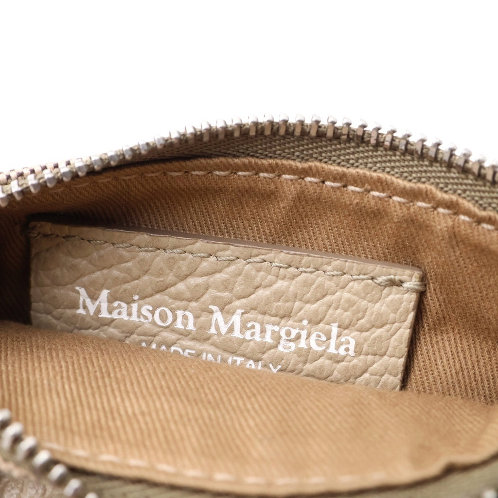 Maison Martin Margiela(メゾンマルタンマルジェラ) 5AC ベビー ミニハンドバッグ ショルダーバッグ ベージュ キャンバス×レザー シルバー金具 レディース