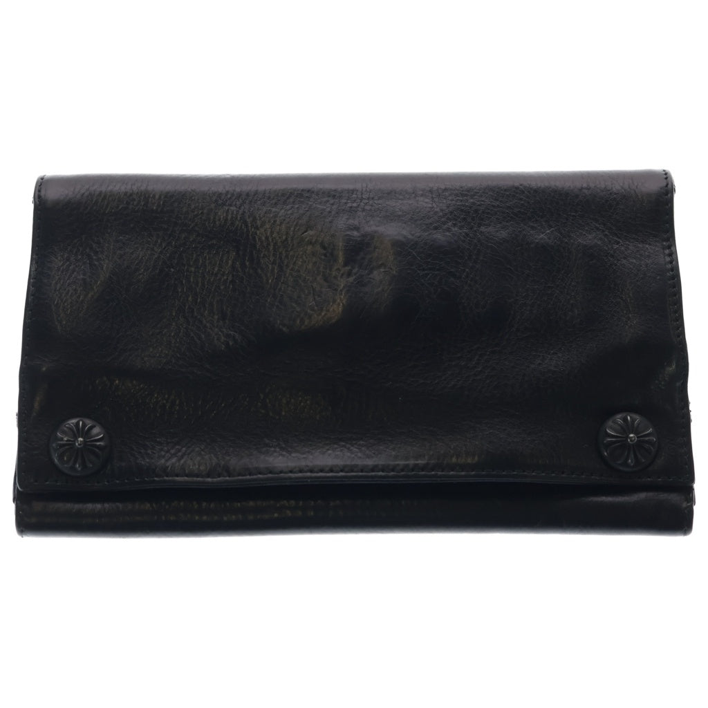 CHROME HEARTS(クロムハーツ) グリーシー長財布 ロングウォレット カードケース ブラック レザー シルバー金具