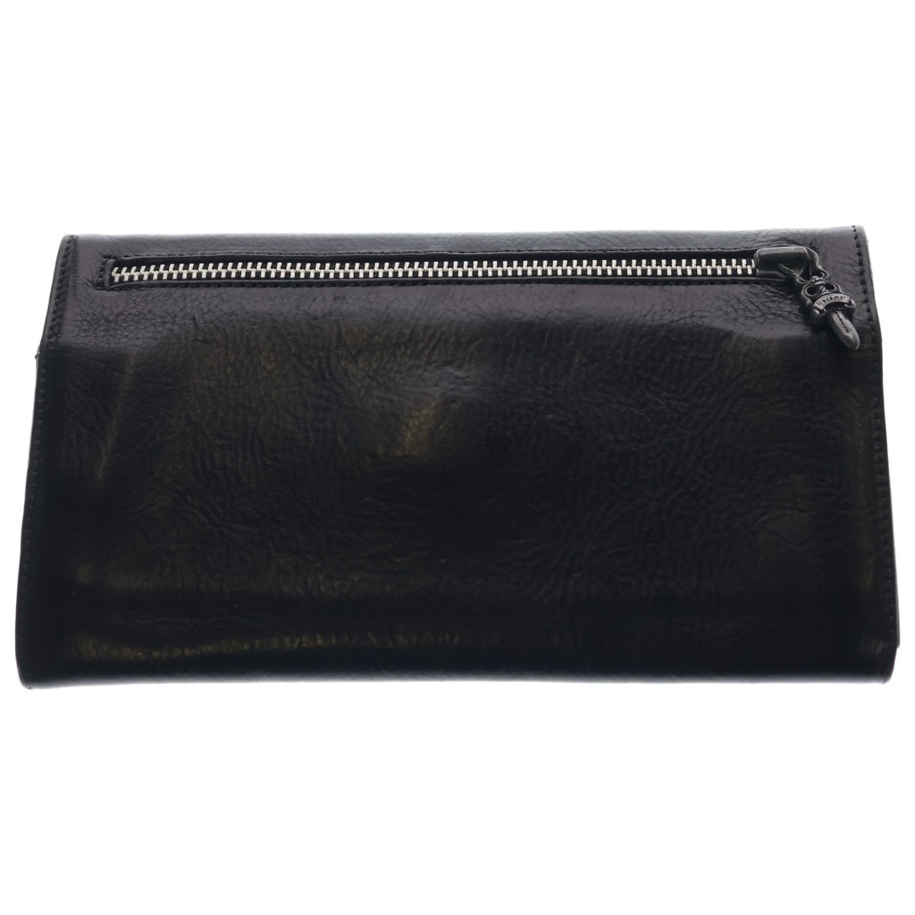 CHROME HEARTS(クロムハーツ) グリーシー長財布 ロングウォレット カードケース ブラック レザー シルバー金具