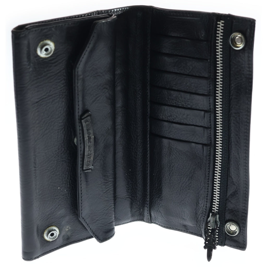 CHROME HEARTS(クロムハーツ) グリーシー長財布 ロングウォレット カードケース ブラック レザー シルバー金具