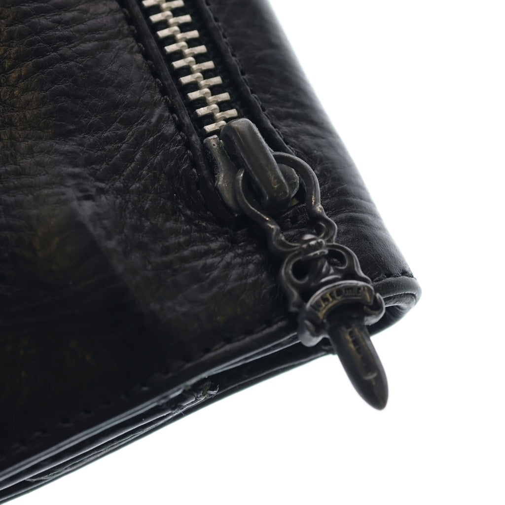 CHROME HEARTS(クロムハーツ) グリーシー長財布 ロングウォレット カードケース ブラック レザー シルバー金具