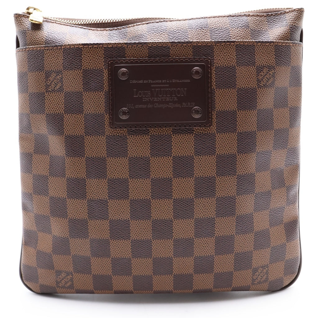 LOUIS VUITTON(ルイヴィトン) ダミエ ポシェットプラットブルックリン PVC レザー ショルダーバッグ ブラウン N41100 レディース