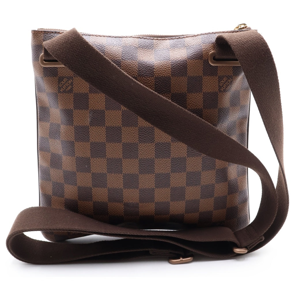 LOUIS VUITTON(ルイヴィトン) ダミエ ポシェットプラットブルックリン PVC レザー ショルダーバッグ ブラウン N41100 レディース