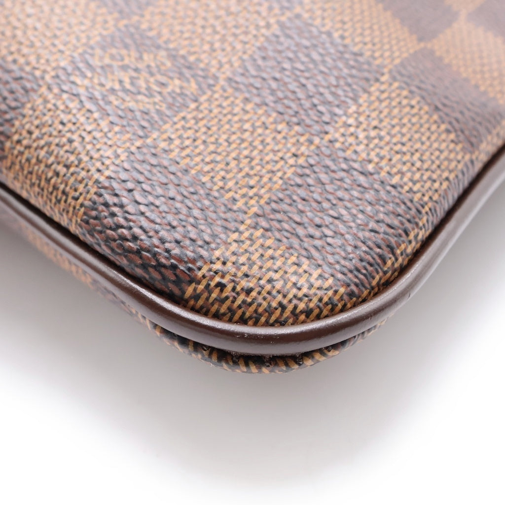 LOUIS VUITTON(ルイヴィトン) ダミエ ポシェットプラットブルックリン PVC レザー ショルダーバッグ ブラウン N41100 レディース