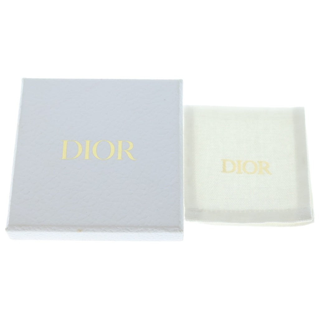 Christian Dior(クリスチャンディオール) CDロゴピアス ラインストーン パール ホワイト×ゴールド GP レディース