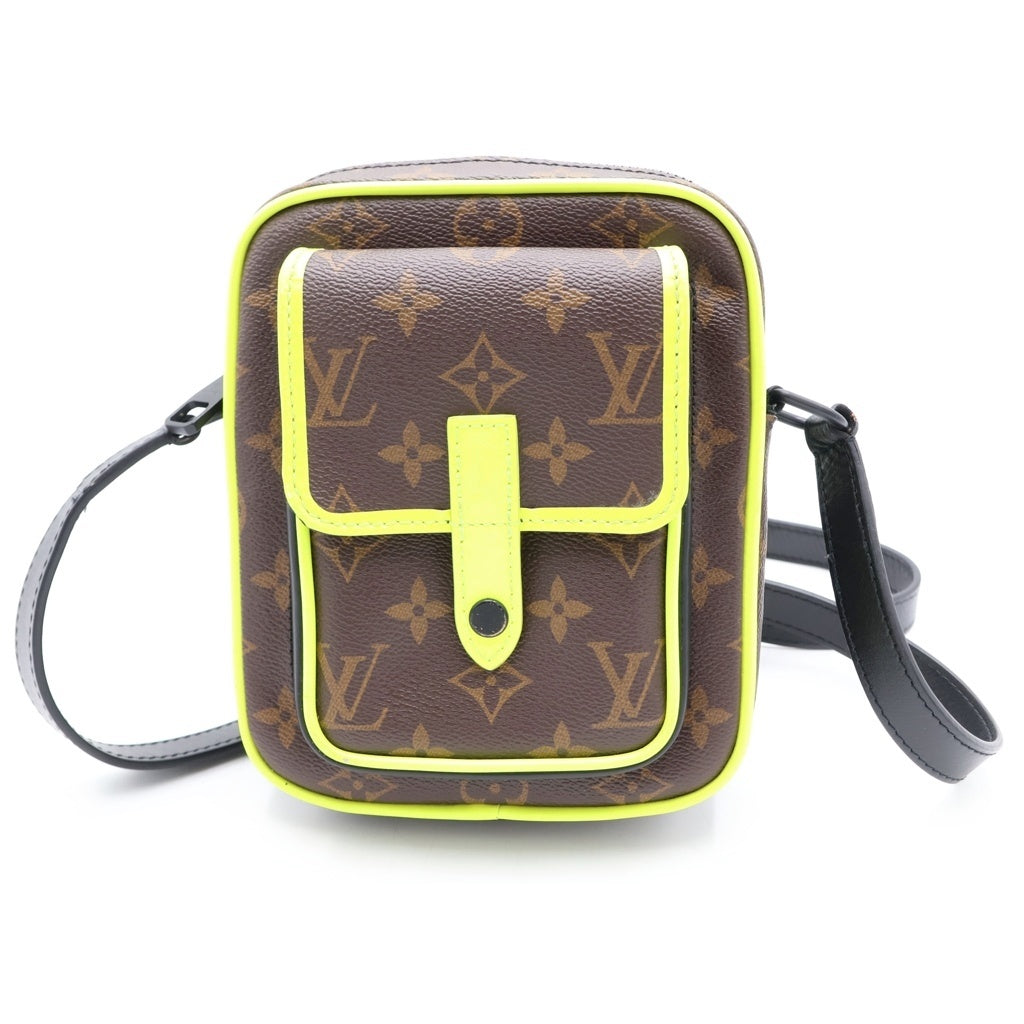 LOUIS VUITTON(ルイヴィトン) モノグラム マカサー クリストファー・ウエアラブルウォレット ショルダーバッグ PVC レザー ブラウン/イエロー M80793 RFID