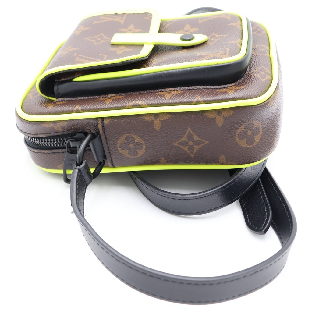 LOUIS VUITTON(ルイヴィトン) モノグラム マカサー クリストファー・ウエアラブルウォレット ショルダーバッグ PVC レザー ブラウン/イエロー M80793 RFID