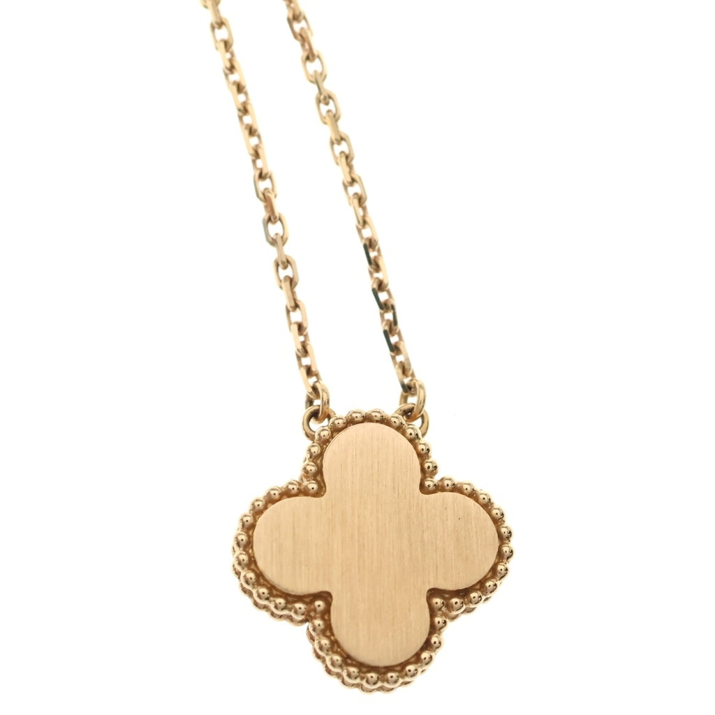 Van Cleef & Arpels(ヴァンクリーフアンドアーペル) ヴィンテージアルハンブラ ネックレス ペンダント オニキス 1Pダイヤ K18PG ピンクゴールド レディース