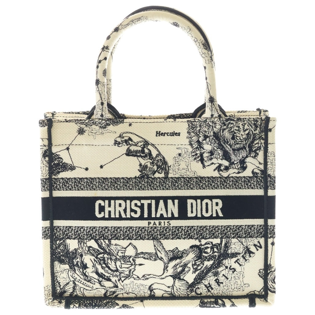 Christian Dior(クリスチャンディオール) BOOK TOTE ブックトート スモール トワル ドゥ ジュイ ハンド トートバッグ アイボリー/ブラック M1265ZRHZ レディース