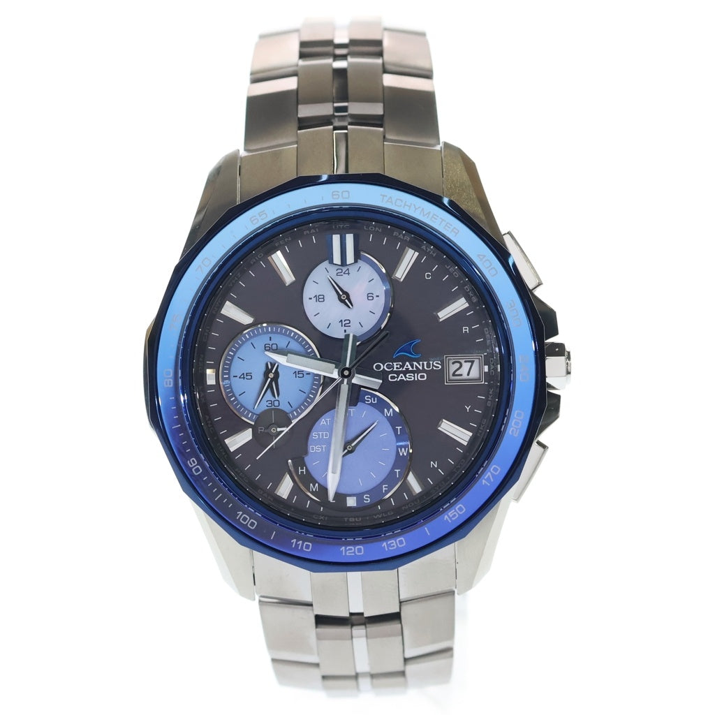 CASIO(カシオ) オシアナス マンタ 黒文字盤 TI/ソーラー電波 チタン 腕時計 OCW-S7000
