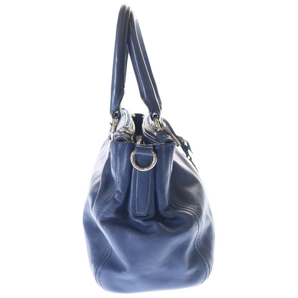 PRADA(プラダ) 2WAYハンドバッグ ショルダーバッグ ブルー レザー BN2866 シルバー金具 レディース