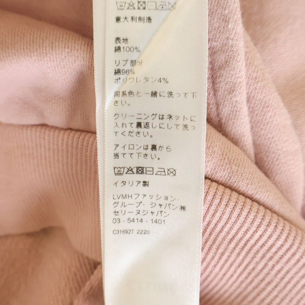 CELINE(セリーヌ) ロゴプリント コットン ルーズ フーディー スウェット パーカー #S ピンク 2Y321670Q