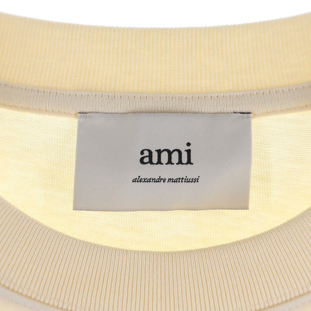 ami paris(アミパリス) Ami de Coeur ハートAロゴ 半袖Tシャツ カットソー コットン ベージュ HTS065.726 レディース