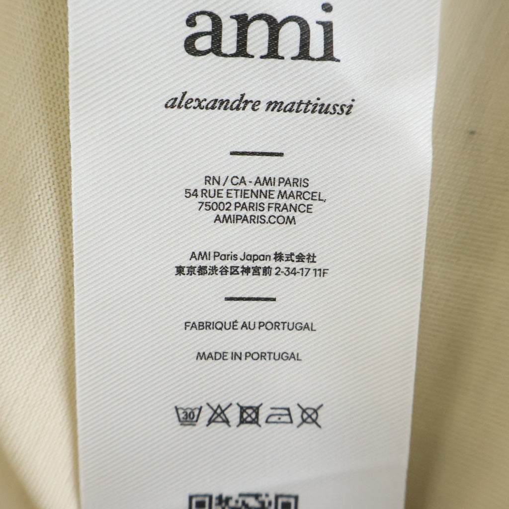 ami paris(アミパリス) Ami de Coeur ハートAロゴ 半袖Tシャツ カットソー コットン ベージュ HTS065.726 レディース