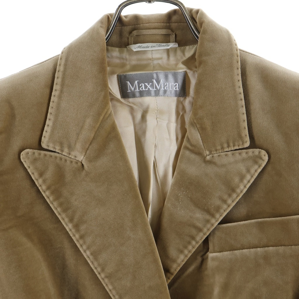 Max Mara(マックスマーラ) ピークドラペル ベルベットジャケット ベージュ #38 レディース