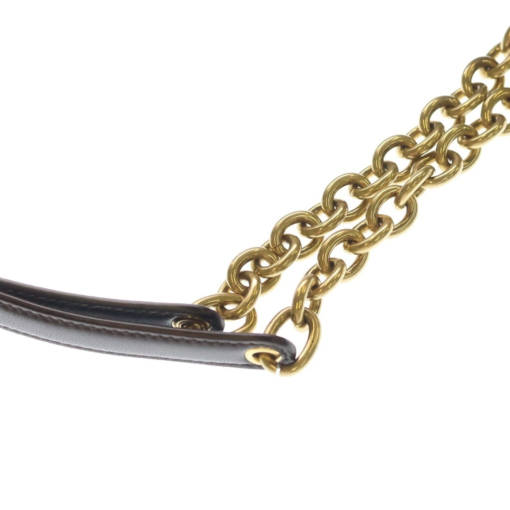 SAINT LAURENT PARIS(サンローランパリ) ジェイミー4.3 ラージ チェーンショルダーバック トートバッグ ダークブラウン レザー 805859 ゴールド金具 レディース