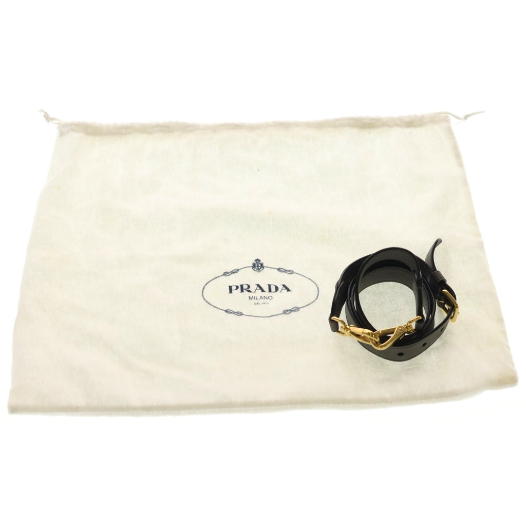PRADA(プラダ) ヴィッテロダイノ 2WAYハンドバッグ ショルダーバッグ グレー レザー 1BA111 ゴールド金具 レディース