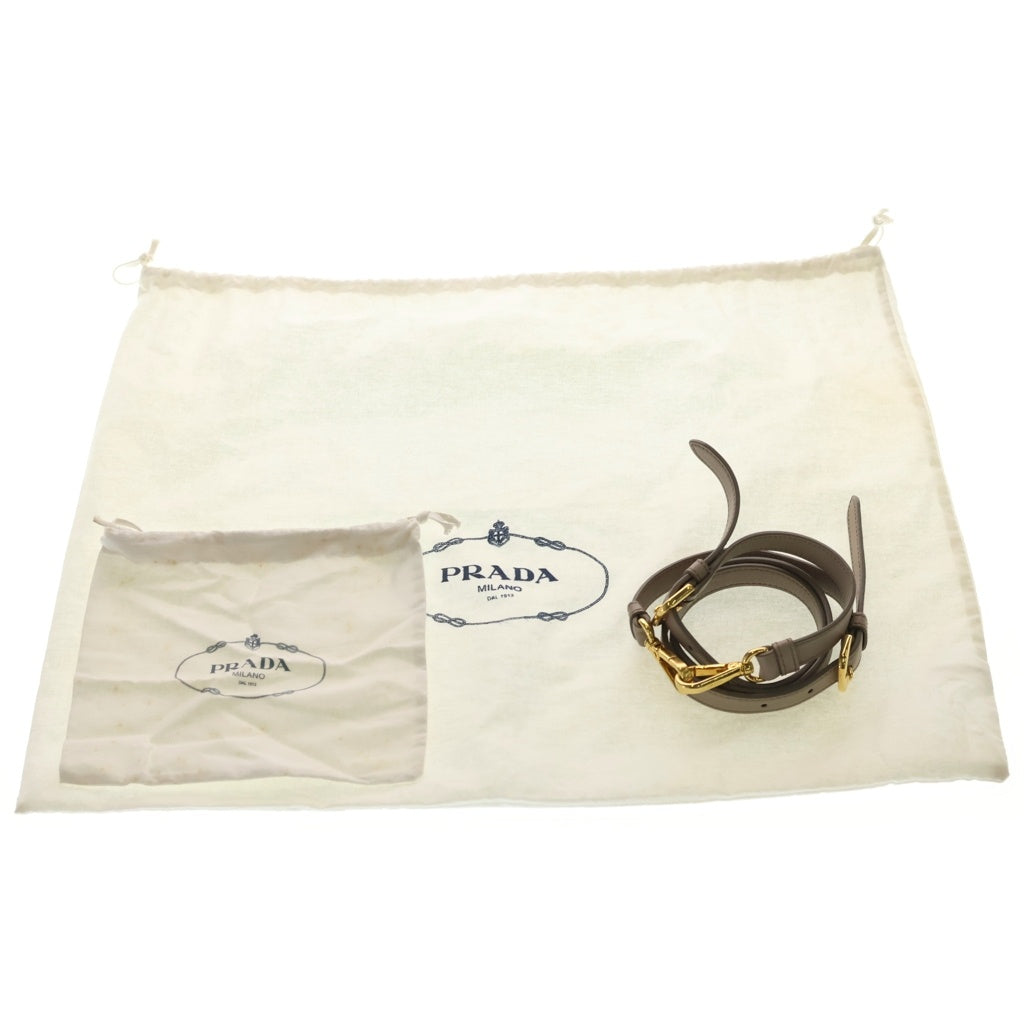 PRADA(プラダ) リボン 2WAYハンドバッグ ショルダーバッグ グレージュ レザー BN2245 ゴールド金具 レディース