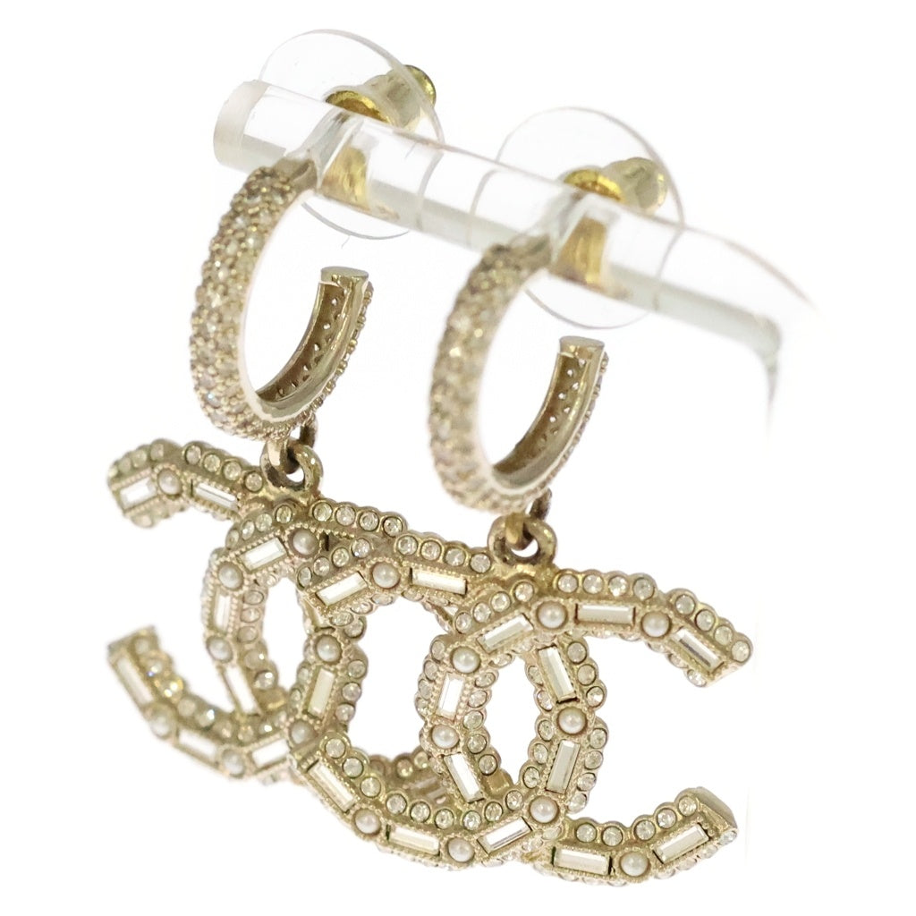 CHANEL(シャネル) CCロゴ ピアス ラインストーン ゴールド GP A22K レディース