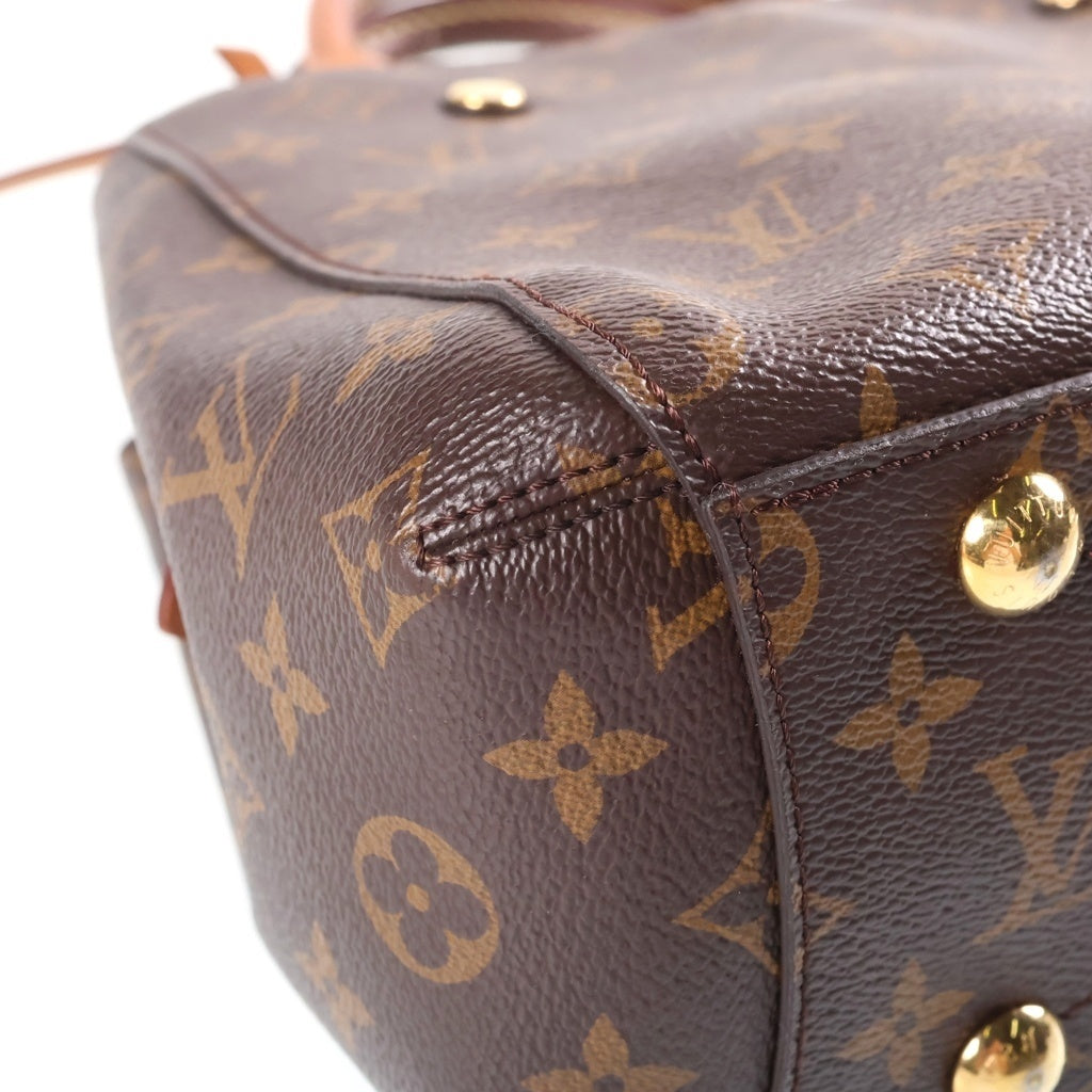 LOUIS VUITTON(ルイヴィトン) モノグラム モンテーニュBB 2WAYハンドバッグ ショルダーバッグ ブラウン レザー×PVC M41055 ゴールド金具 レディース