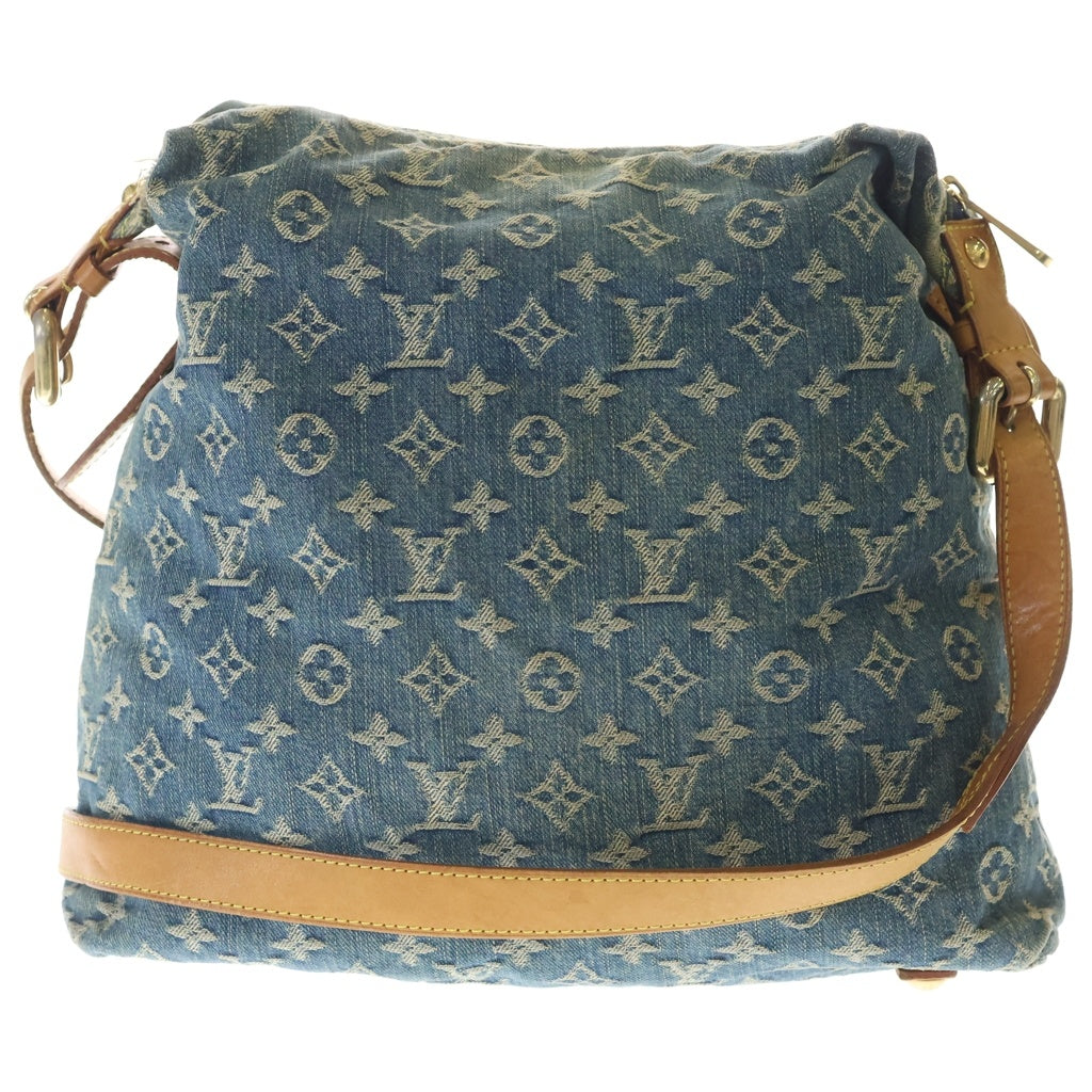 LOUIS VUITTON(ルイヴィトン) モノグラムデニム バギーGM レザー ショルダーバッグ ゴールド金具 インディゴ M95048 レディース