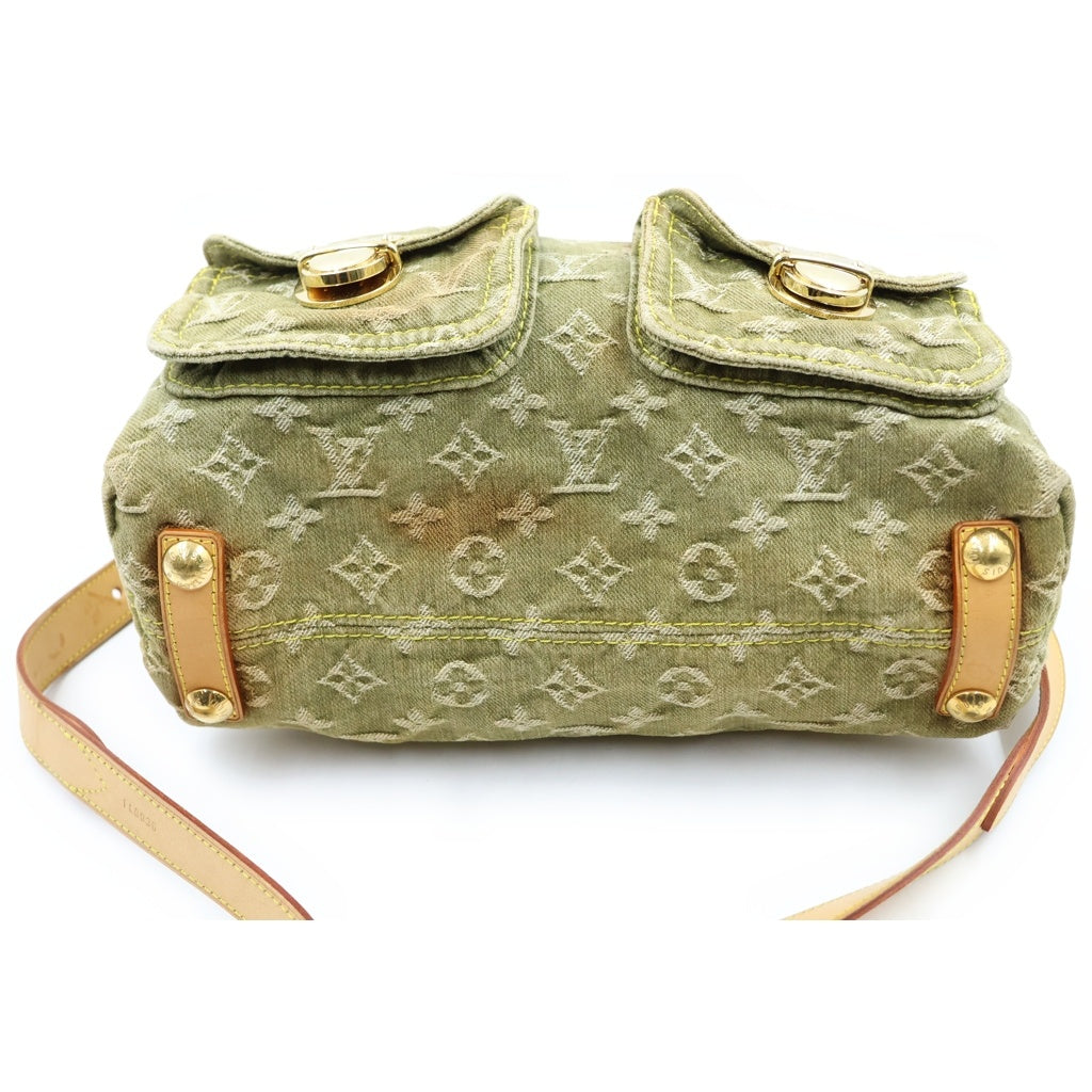 LOUIS VUITTON(ルイヴィトン) モノグラムデニム バギーPM レザー ショルダーバッグ ゴールド金具 カーキ M95213 レディース