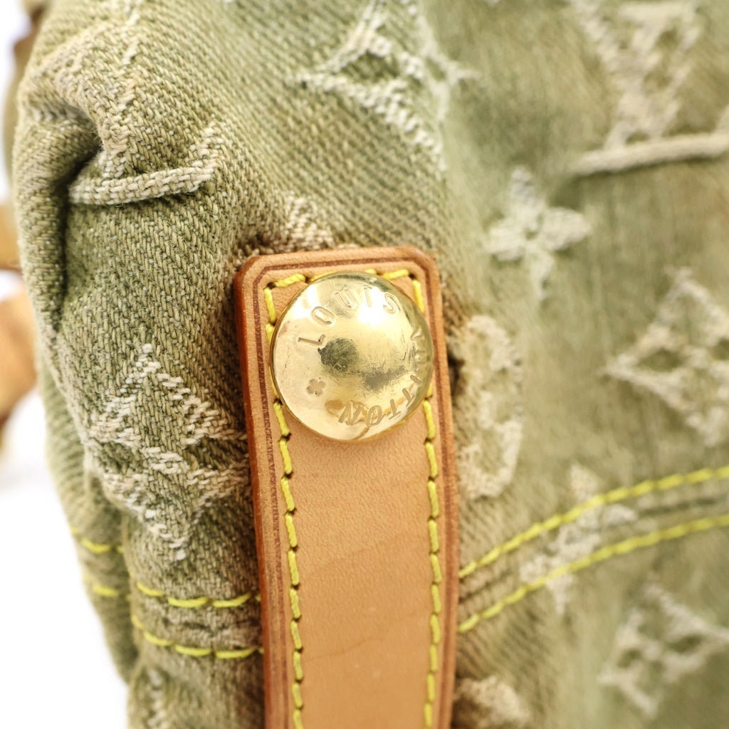 LOUIS VUITTON(ルイヴィトン) モノグラムデニム バギーPM レザー ショルダーバッグ ゴールド金具 カーキ M95213 レディース