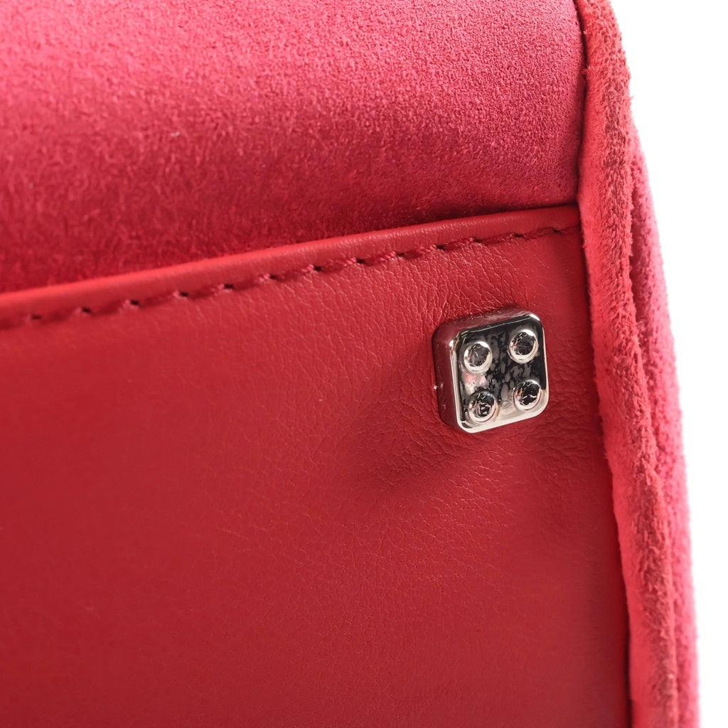 LOEWE(ロエベ) アマソナ アナグラムロゴ スエードレザー ハンドバッグ シルバー金具 ピンク レディース